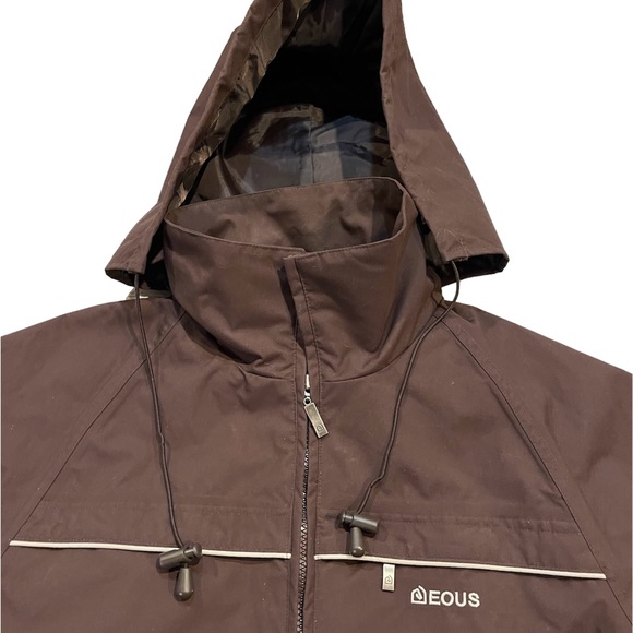 Eous Vintage Jacket Womens Small Brown Equestrian Horses Coat Hooded Full Zip - Picture 6 of 16